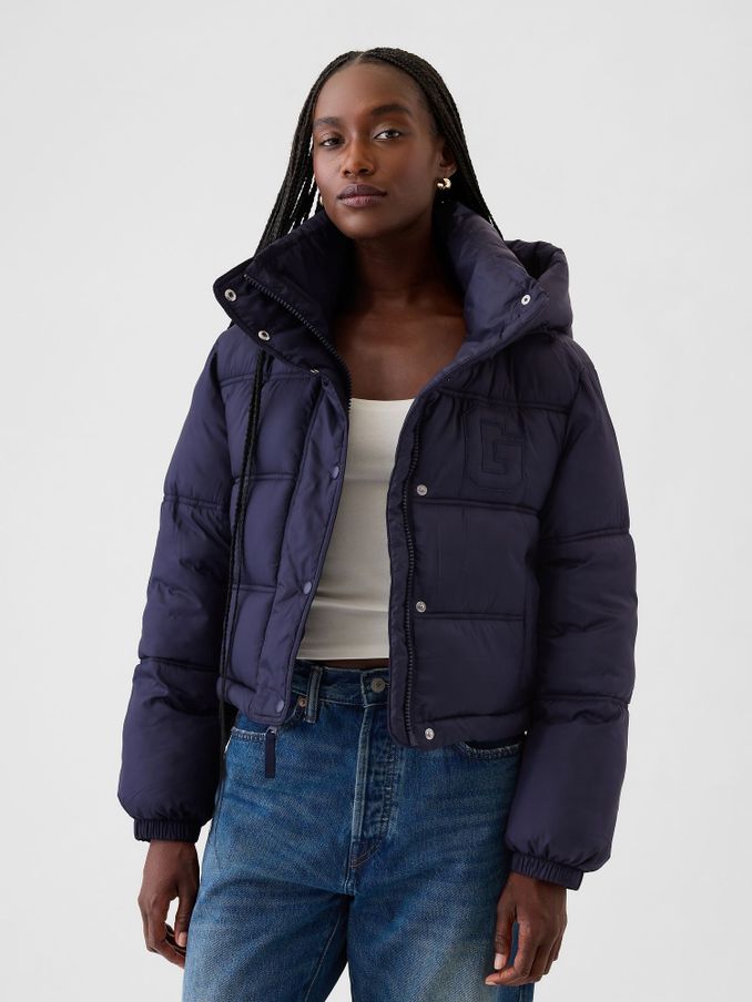 Navy Blue Logo Heavyweight Puffer Coat (E90561) | £63