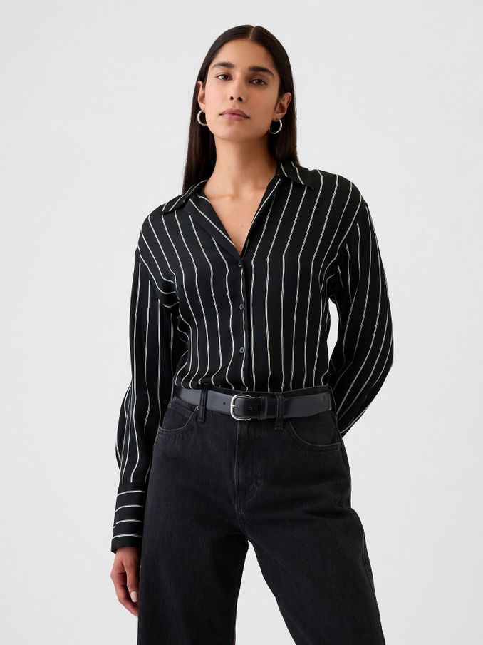 Black Satin Perfect Shirt (E90572) | £27