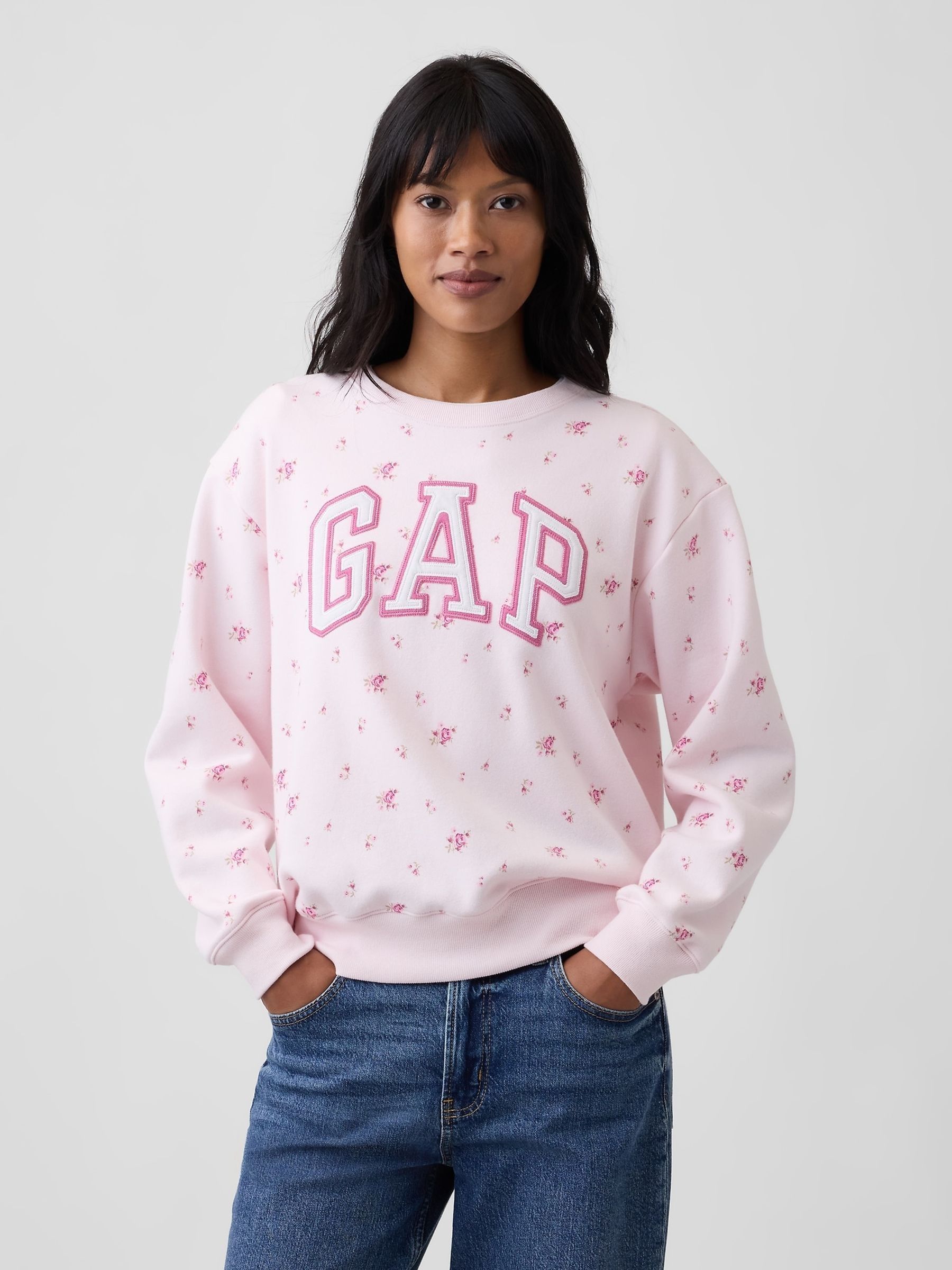 Pink Floral - Logo Sweatshirt