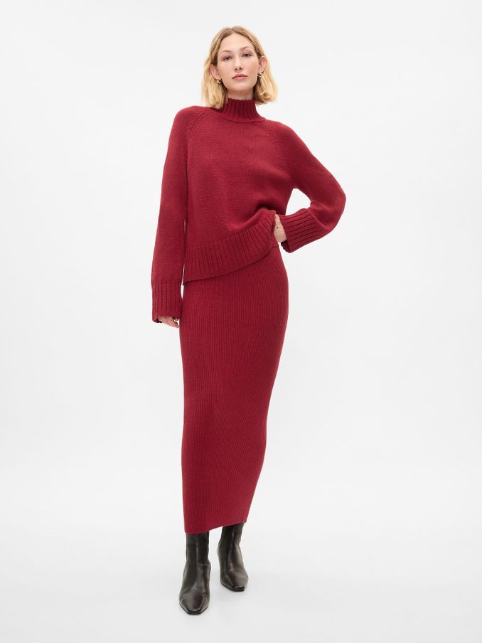 Burgundy Red CashSoft Turtle Neck Jumper (E91360) | £24