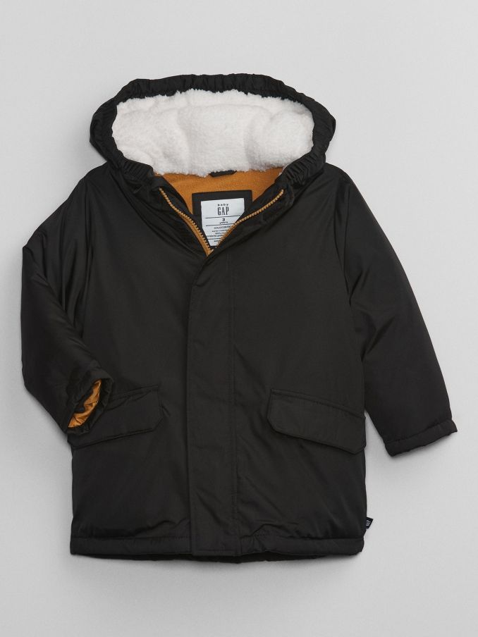 Black Parka Jacket (6mths-5yrs) (E91540) | £40