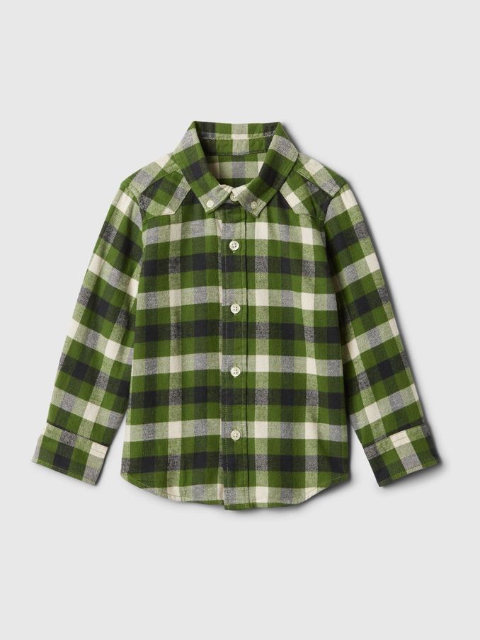 Green Organic Cotton Flannel Shirt (6mths-5yrs) (E91541) | £11