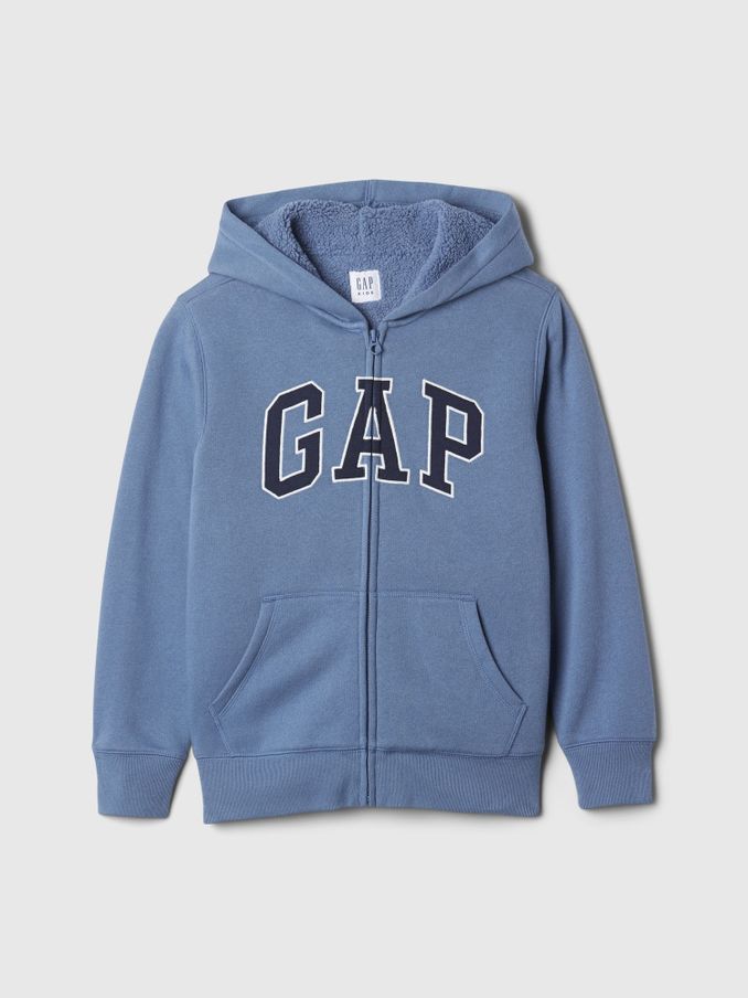 Blue Logo Sherpa-Lined Zip-Up Hoodie (4-13yrs) (E91562) | £30