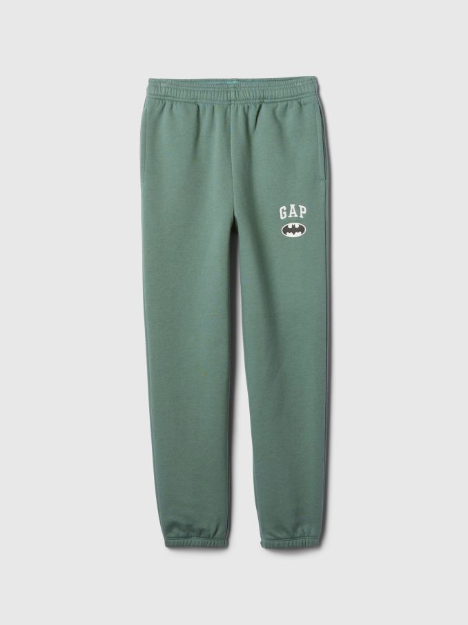 Green Batman Vintage Logo Soft Fleece-Lined Joggers (4-13yrs) (E91574) | £14