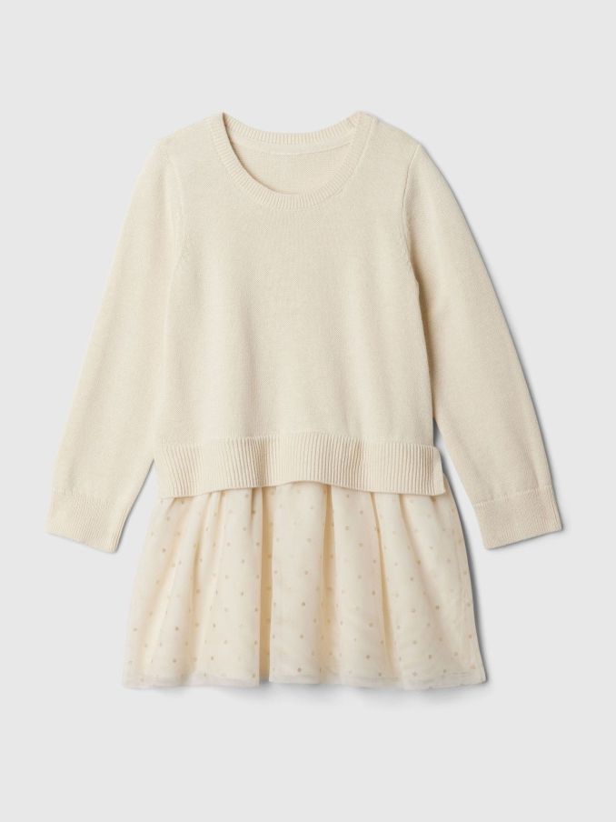 Cream 2-in-1 Jumper Tulle Dress (6mths-5yrs) (E91589) | £21