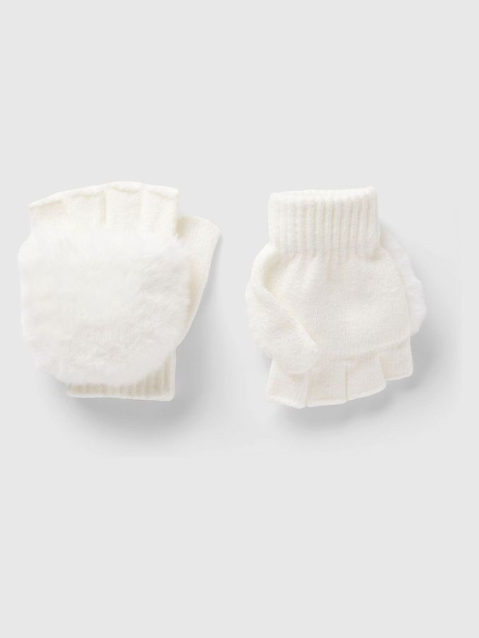 White Kids CashSoft Convertible Cosy Mittens (12mths-5yrs) (E91590) | £4