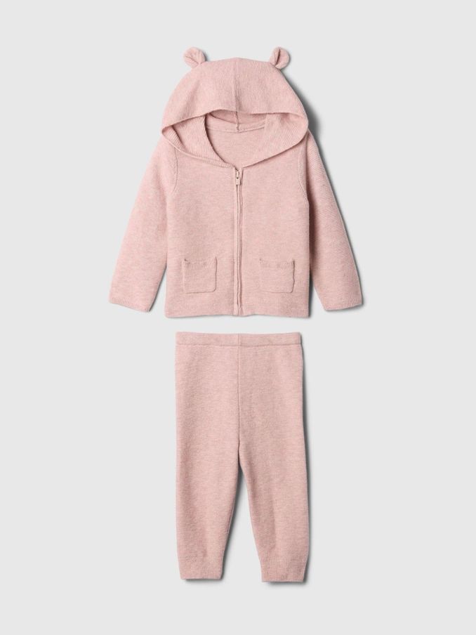 Pink CashSoft Bear Hoodie & Jogger Set (Newborn-24mths) (E91665) | £35