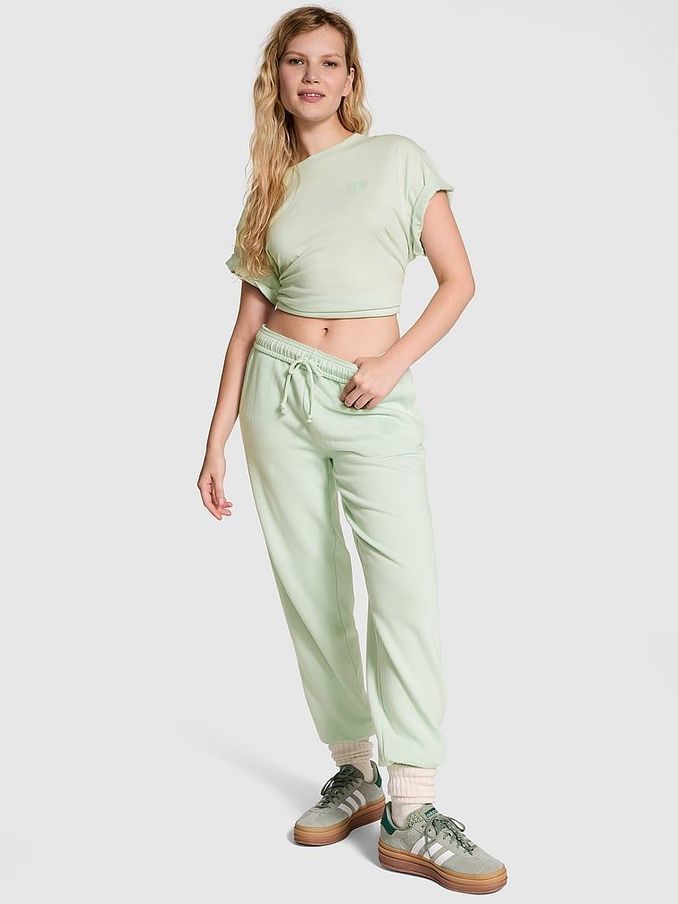 Mint Green Cuffed Fleece Joggers (E91752) | £39