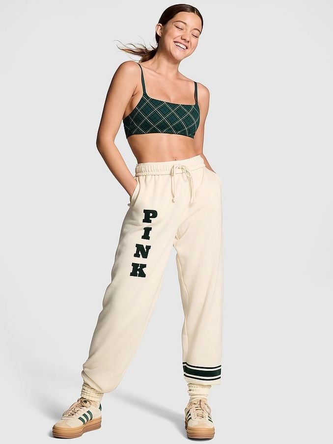 White Shell Cuffed Fleece Joggers (E91754) | £39
