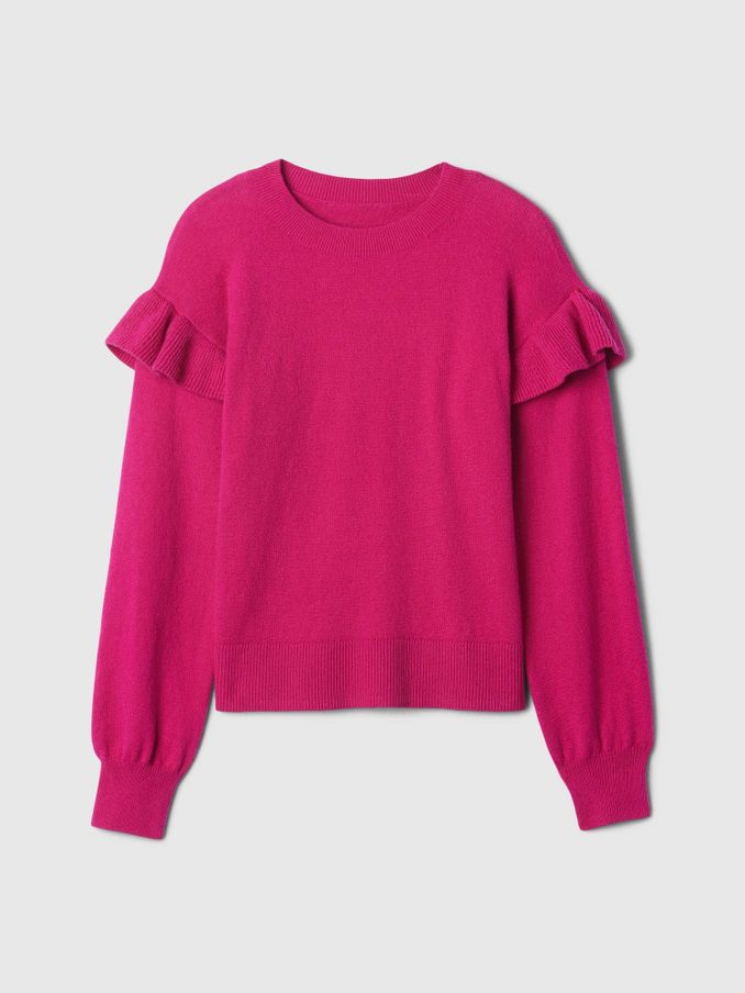 Pink CashSoft Ruffle Jumper (4-13yrs) (E91780) | £17