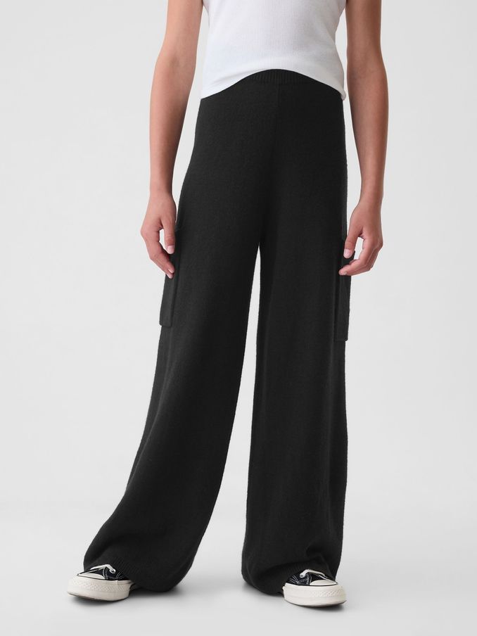 Black CashSoft Cargo Knitted Trousers (4-13yrs) (E91781) | £17