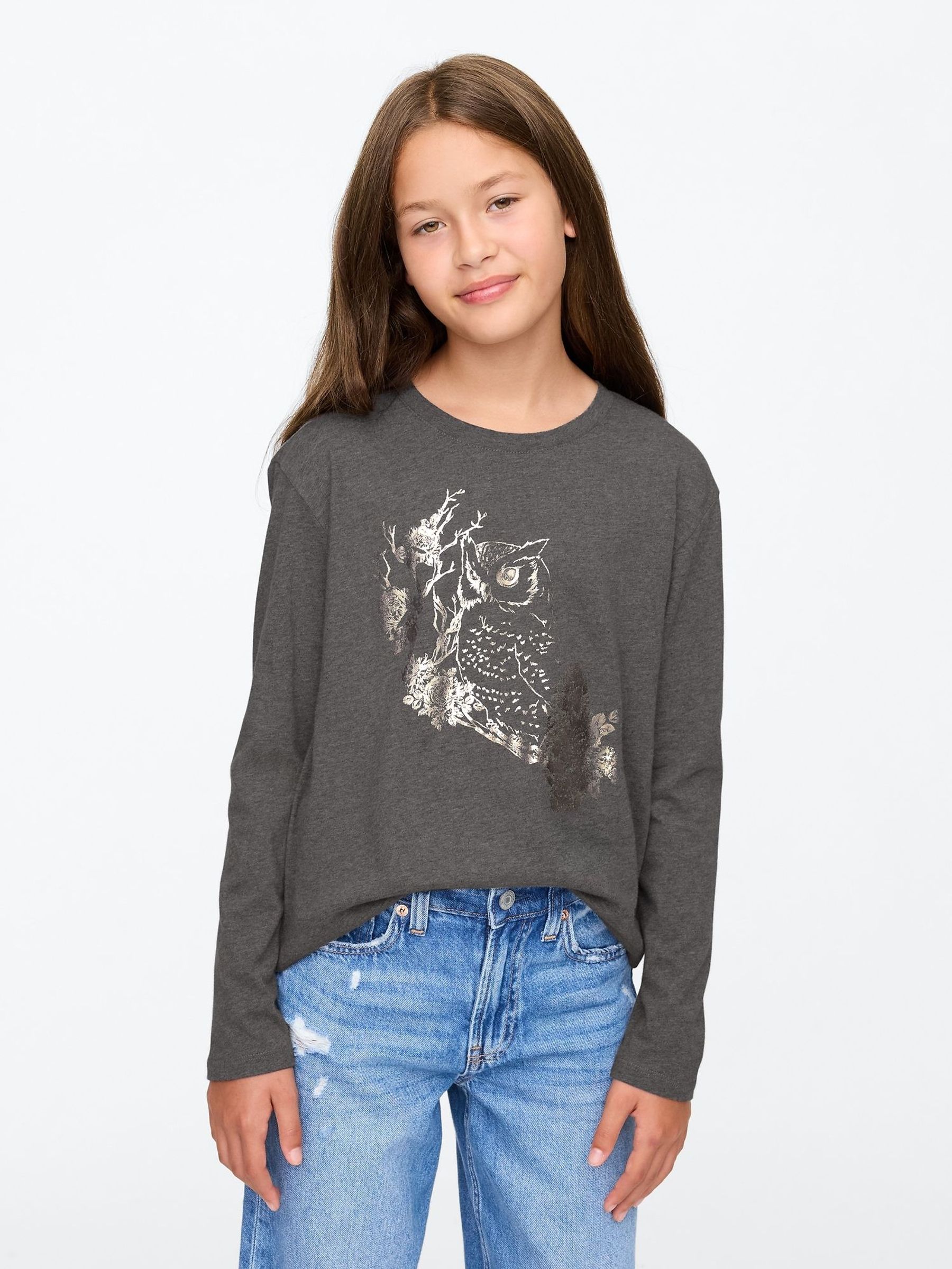 Grey Owl Graphic T-Shirt (4-13yrs) (E91789) | £7