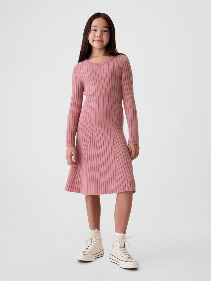 Pink CashSoft Rib Knit Dress (4-13yrs) (E91790) | £24