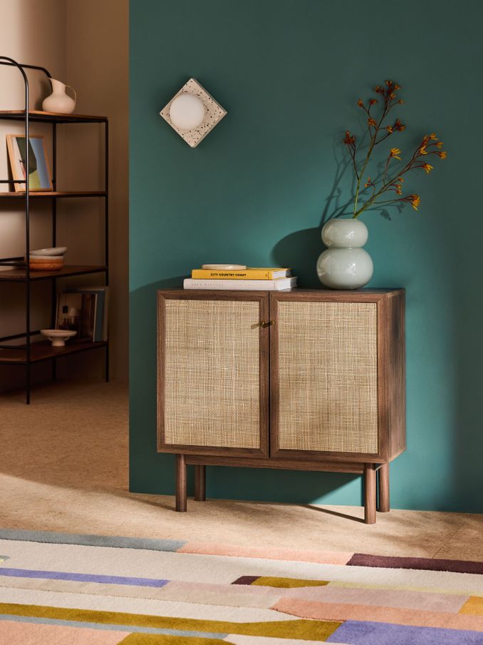 Pavia Rattan Small Sideboard in Dark Oak Effect (E94171) | £249