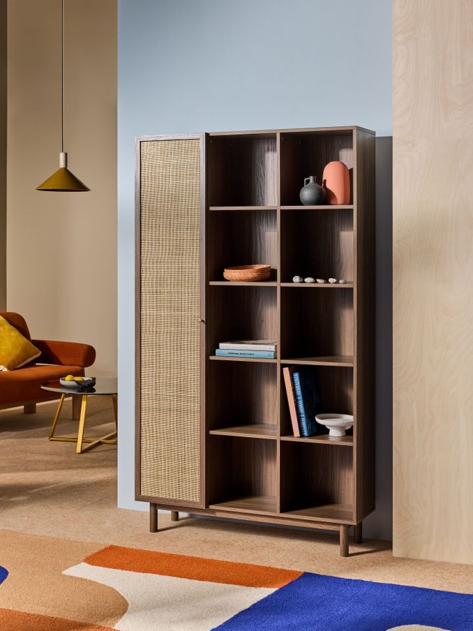 Pavia Rattan Bookcase in Dark Oak Effect (E94174) | £449