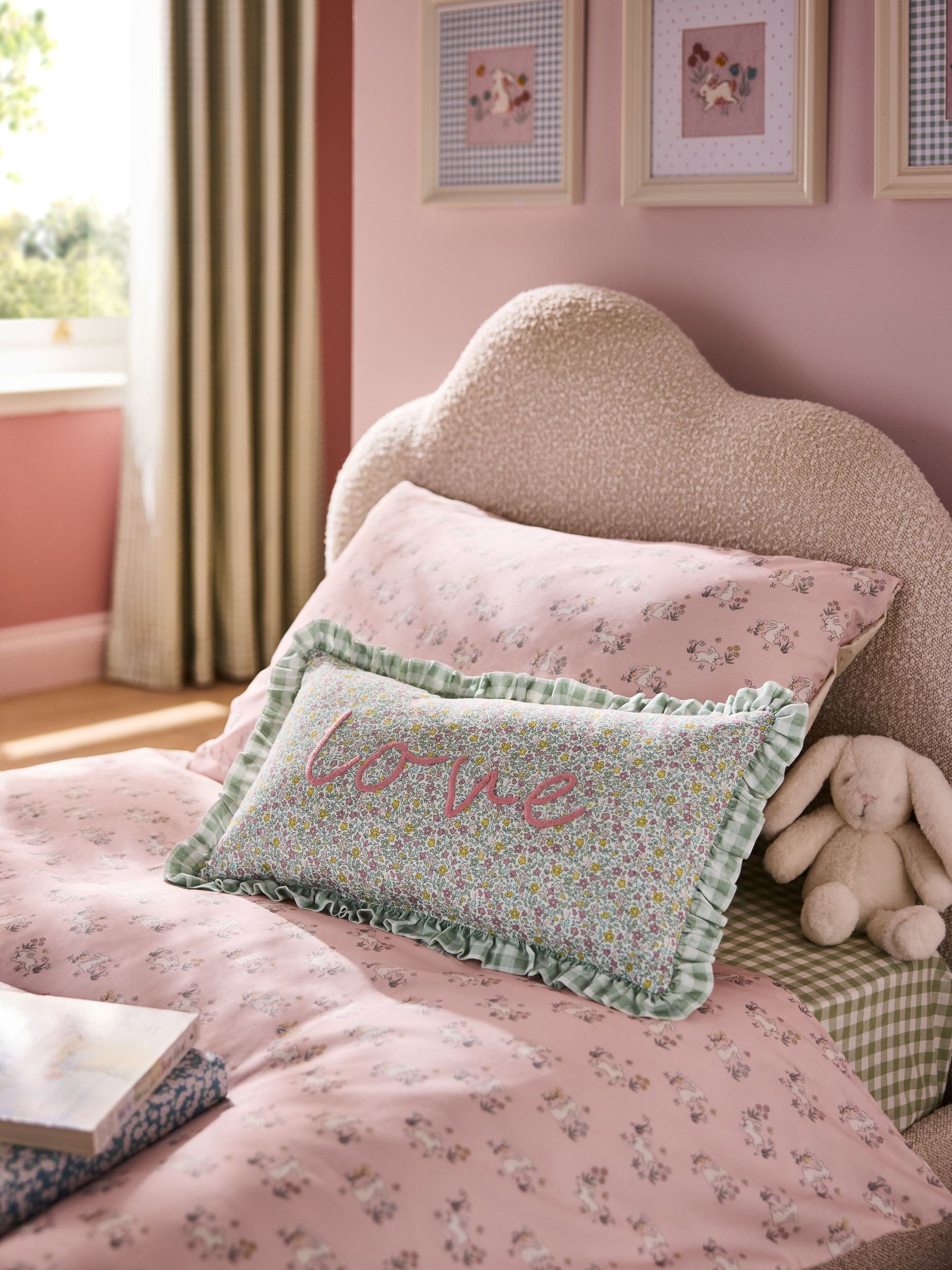 Floral Ditsy Love Frill Cushion (E94828) | £26