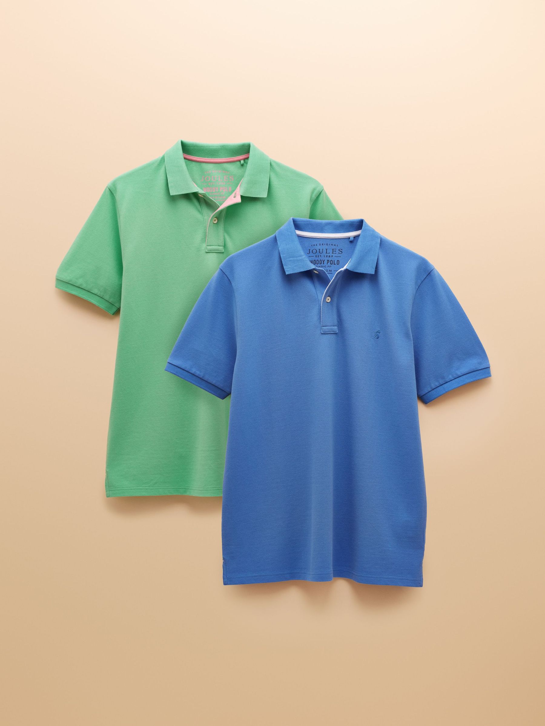 Woody Green & Blue 2 Pack Cotton Polo Shirts (E95440) | £50