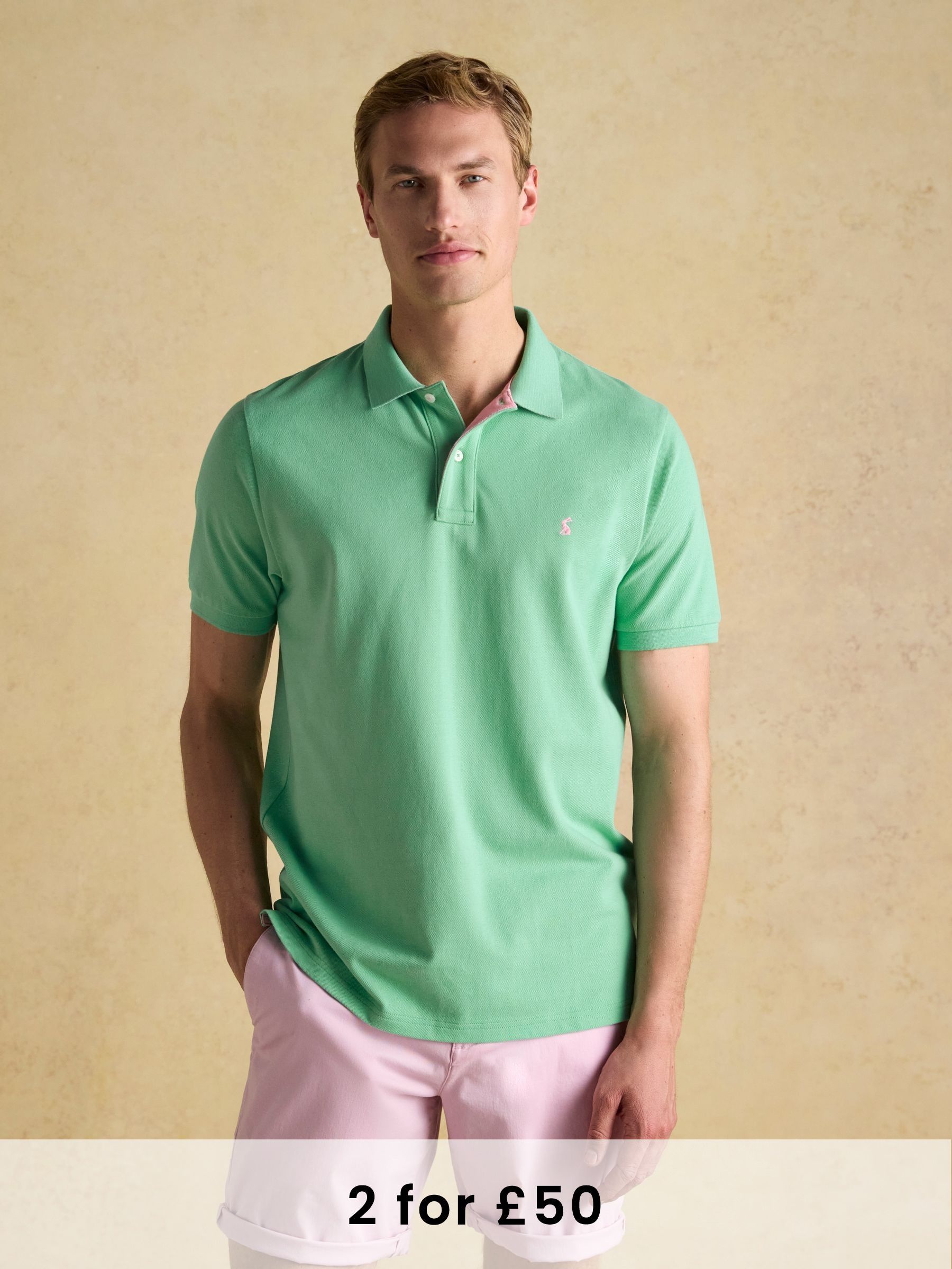 Woody Light Green Cotton Pique Polo Shirt (E95446) | £30