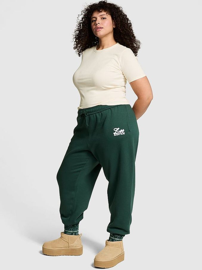 Deep Forest Green Aspen Cuffed Fleece Joggers (E95687) | £19