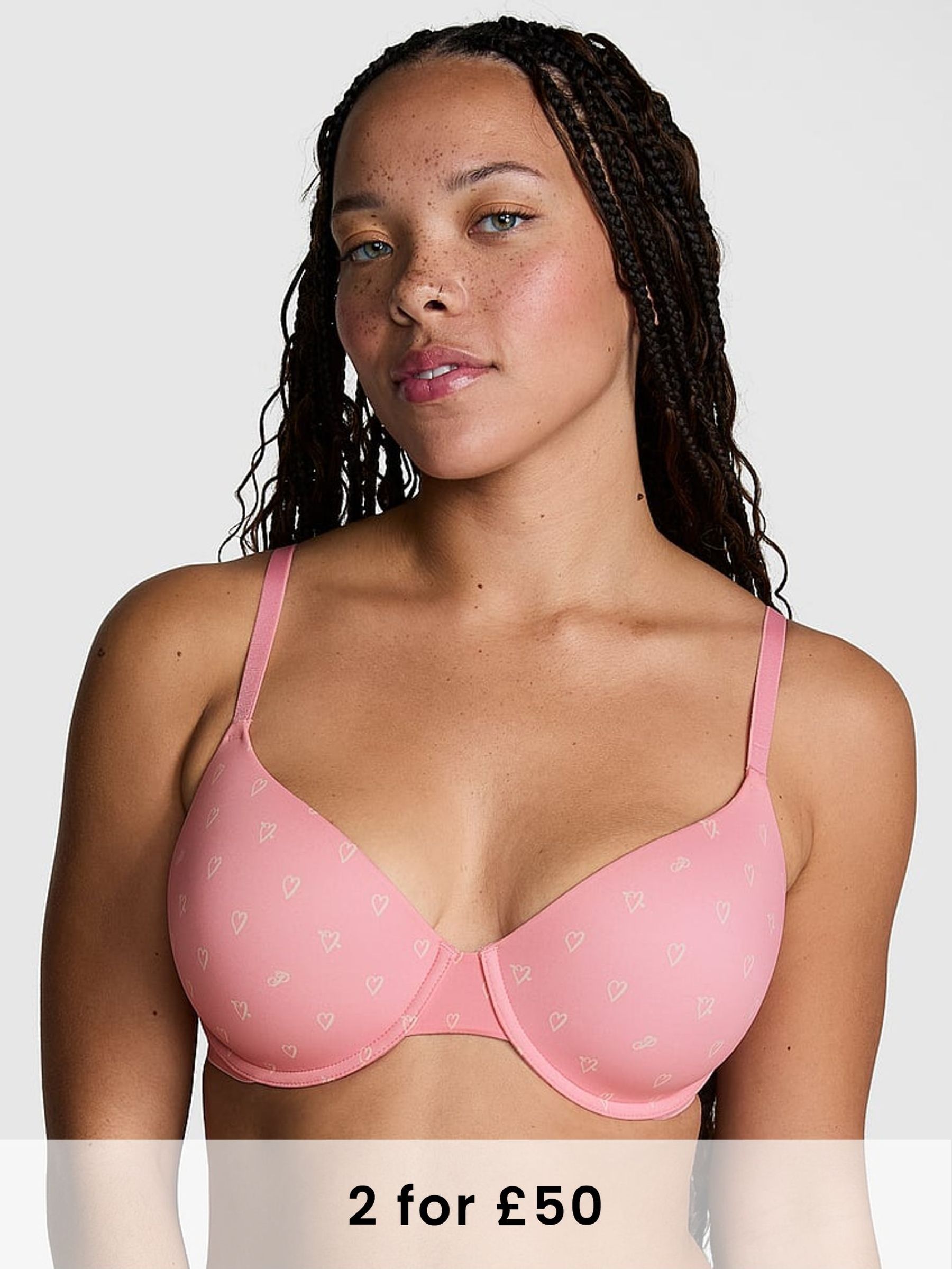 Petal Pink Heart T Shirt Bra (E95691) | £29