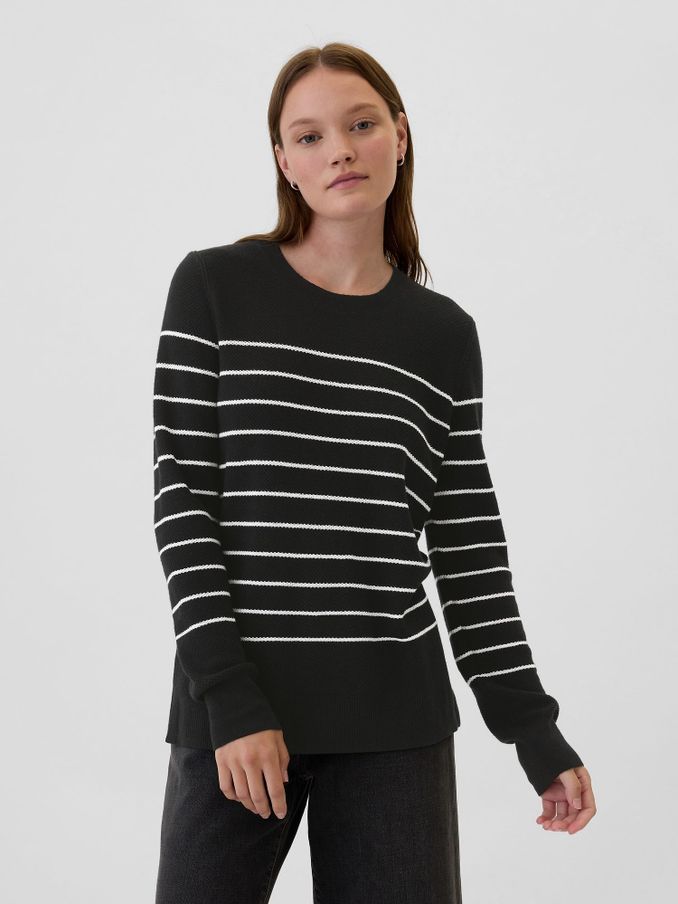 Black Ribbed Crew Neck Bella Jumper (E95861) | £18