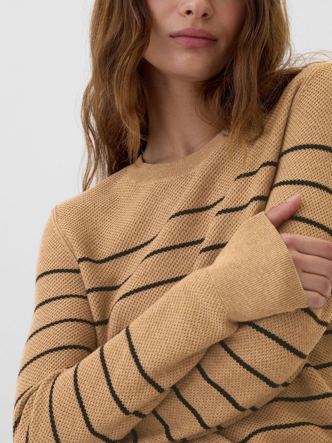 Beige Ribbed Crew Neck Bella Jumper (E95862) | £18