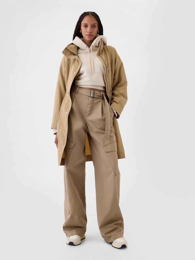Beige Nylon Parka Jacket (E95884) | £85