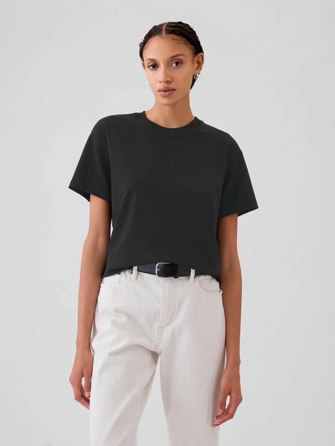 Black Crew Neck Short Sleeve Oversized T-Shirt (E95892) | £30
