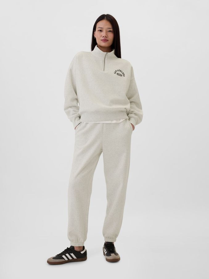 Cream Logo Athletic Quarter Zip Sweatshirt (E95905) | £21