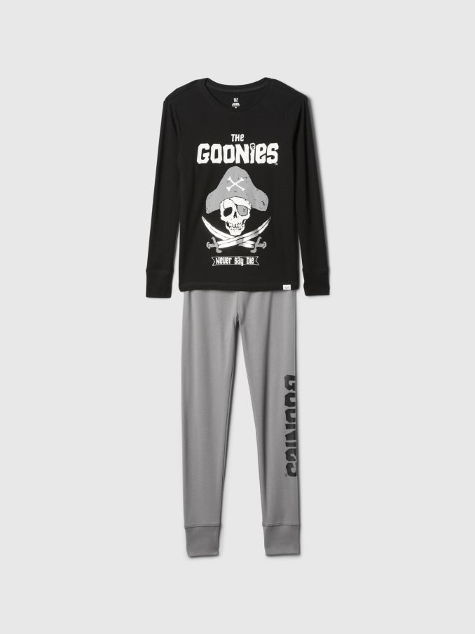 Black Goonies Cotton Long Sleeve Pyjama Set (4-13yrs) (E95952) | £17