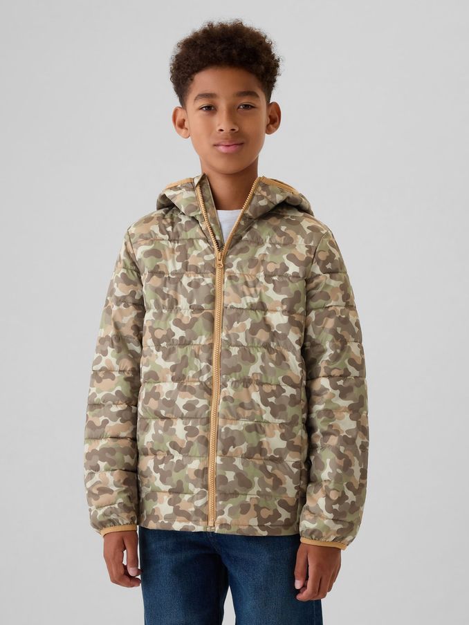 Green Camo Cold Control Water Resistant Puffer Jacket (4-13yrs) (E95956) | £40