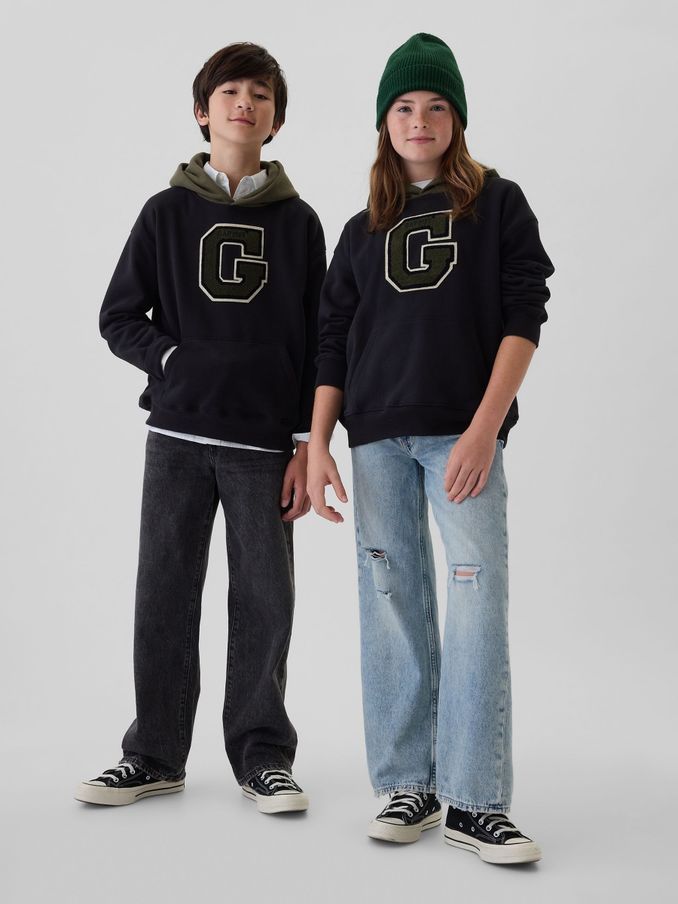 Black Logo Varsity Hoodie (4-13yrs) (E95962) | £17