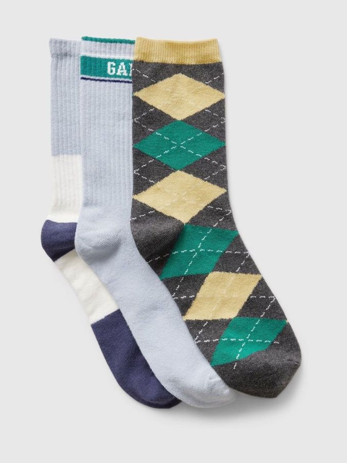 Blue Kids 3 Pack Crew Socks (E95964) | £8