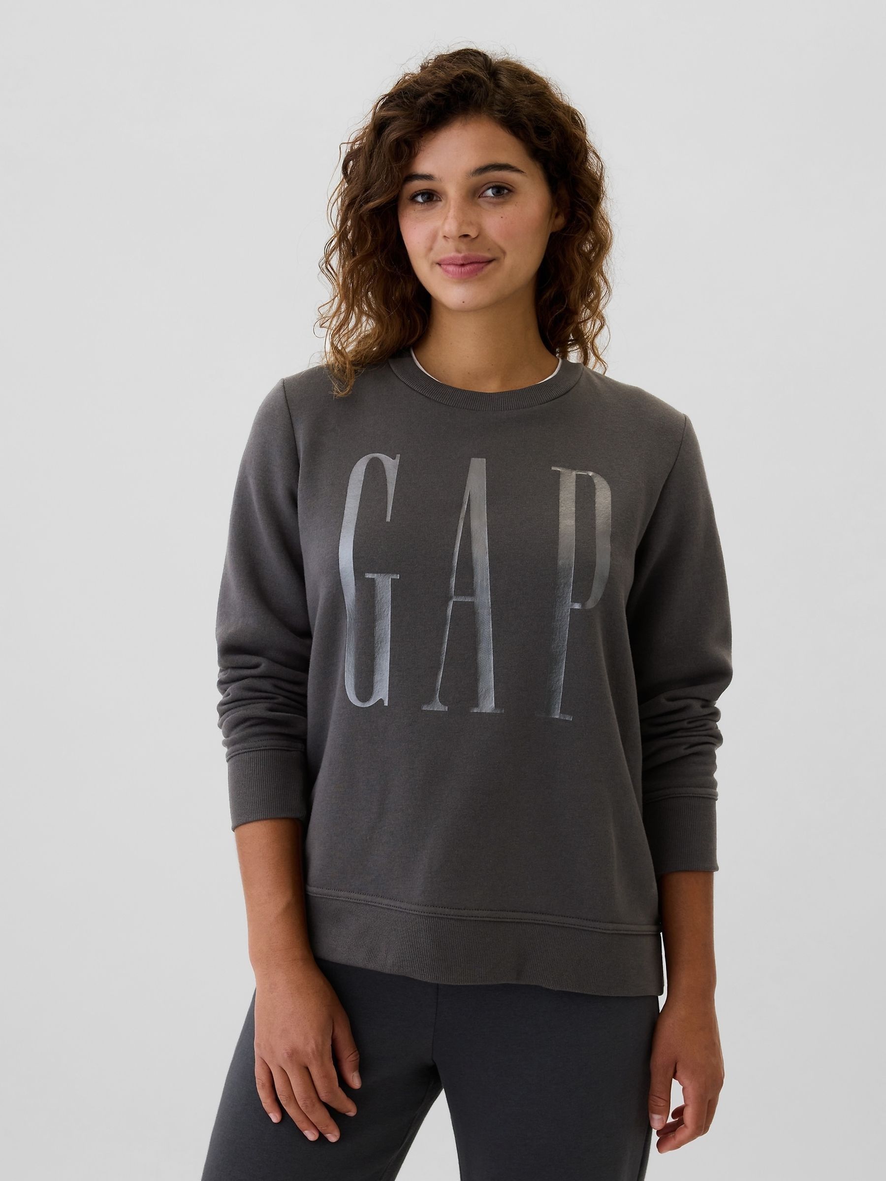 Grey Relaxed Logo Crew Neck Jumper (E96617) | £12