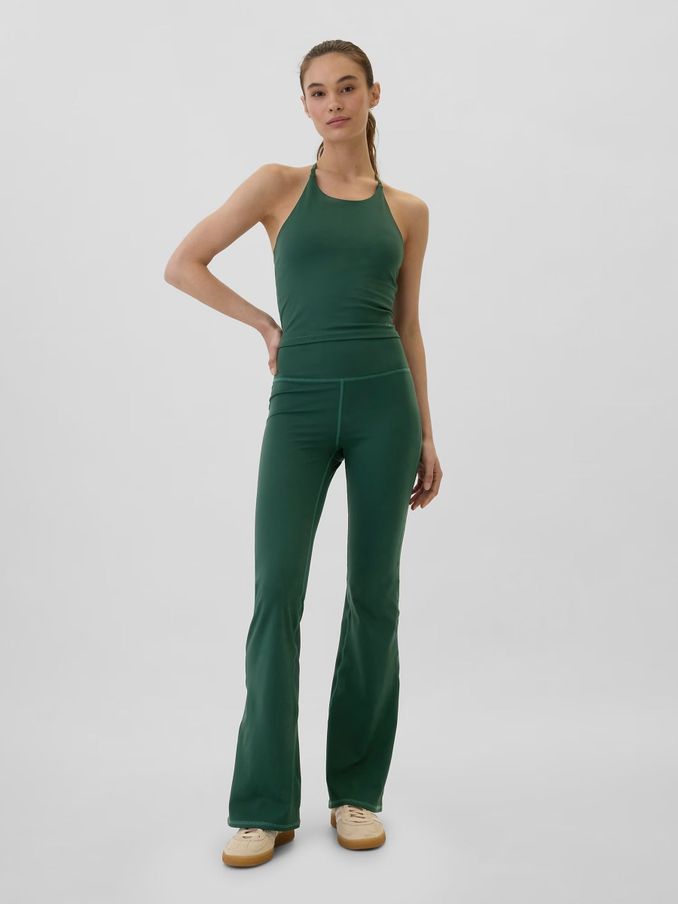 Green Flare High Waisted Studio Leggings (E96639) | £24