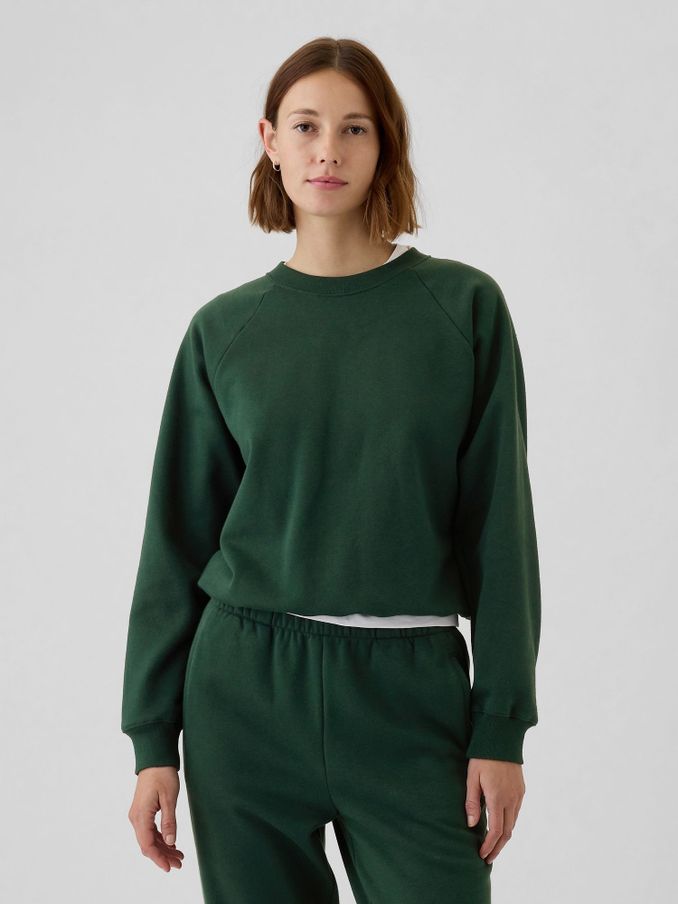 Green Vintage Soft Raglan Crew Neck Jumper (E96646) | £18