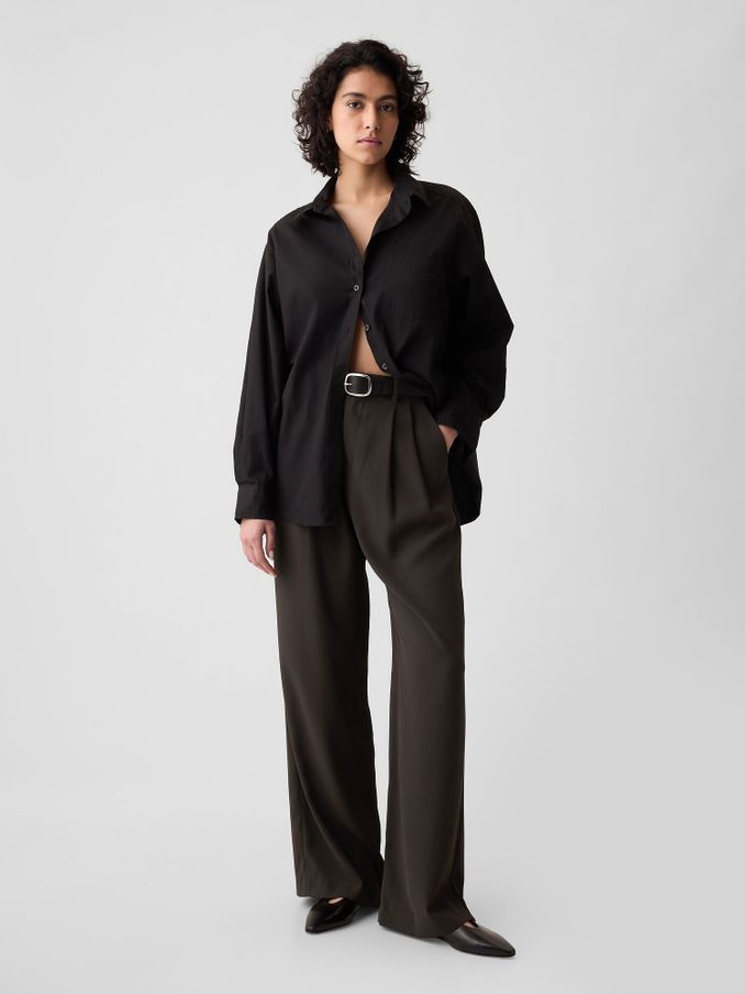 Brown 365 High Waisted Pleated Trousers (E96656) | £30