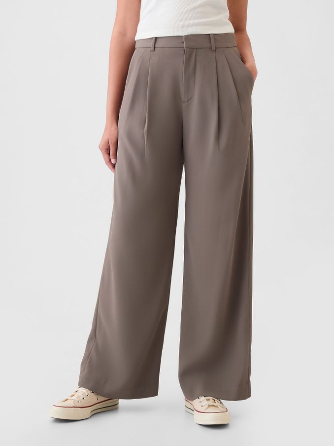 Brown 365 High Waisted Pleated Trousers (E96658) | £25