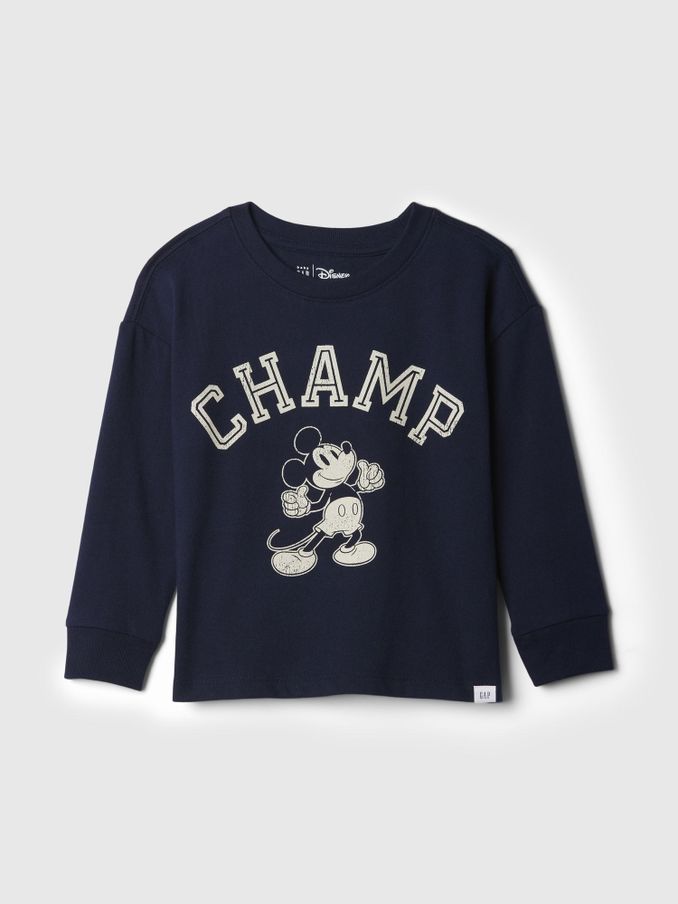 Navy Blue Disney Mickey Mouse Graphic Long Sleeve T-Shirt (6mths-5yrs) (E96949) | £9