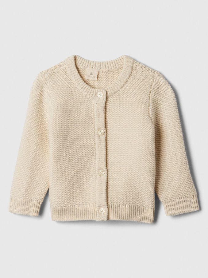 Cream Soft Garter Knit Cardigan (Newborn-24mths) (E97139) | £20