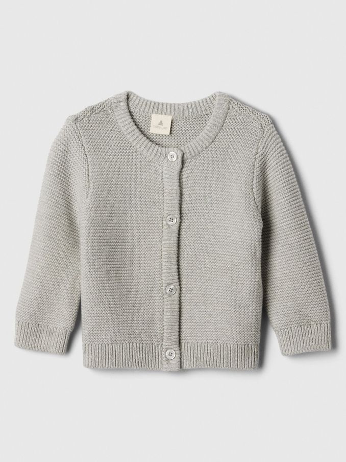 Grey Soft Garter Knit Cardigan (Newborn-24mths) (E97140) | £20