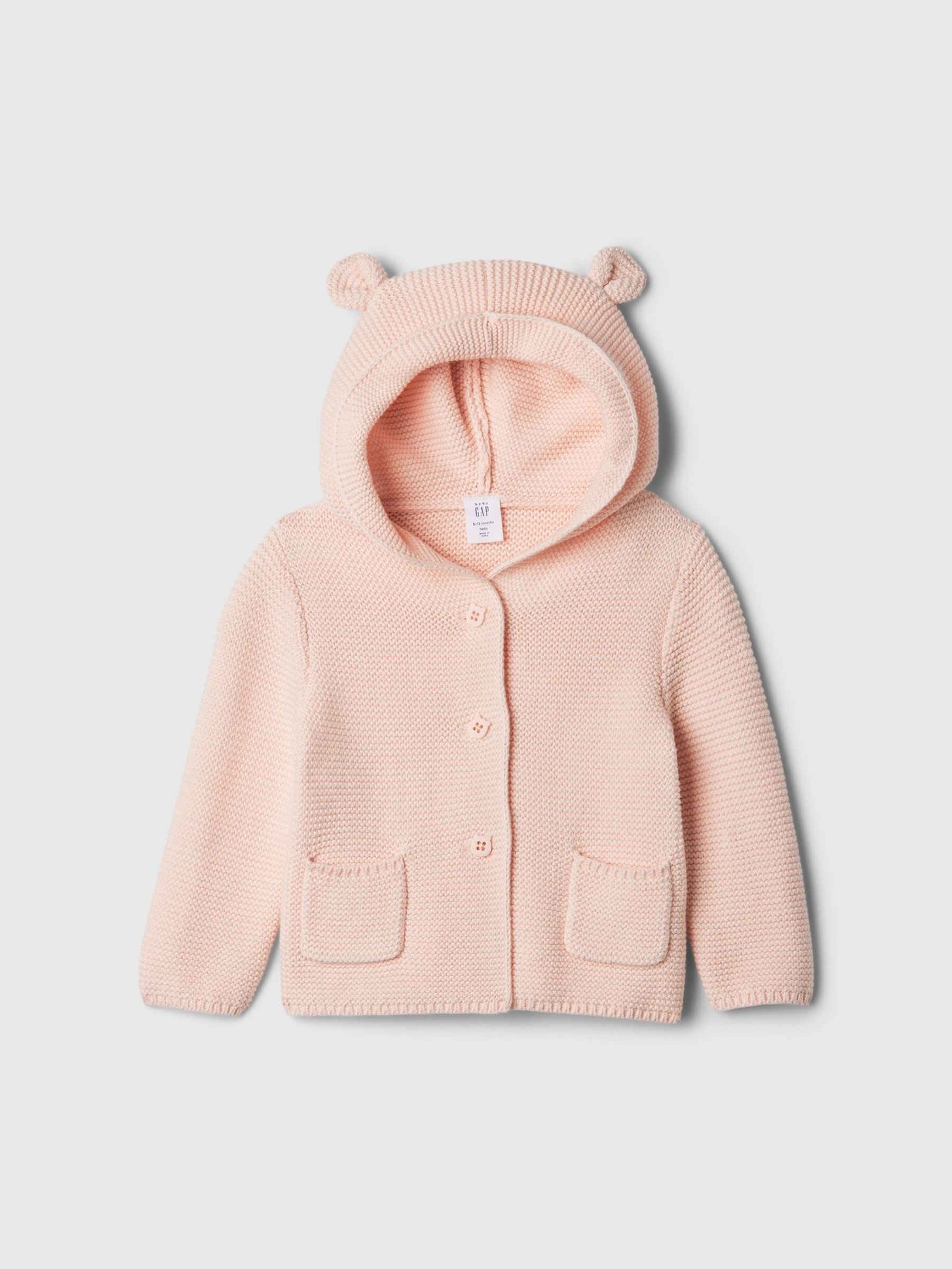 Pink Knitted Brannan Bear Baby Cardigan (Newborn-24mths) (E97141) | £20