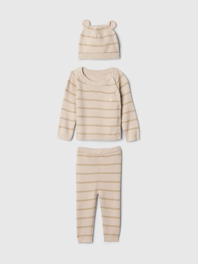 Cream Brannan Bear Wrap Jumper & Bottoms Outfit Set (Newborn-24mths) (E97147) | £21
