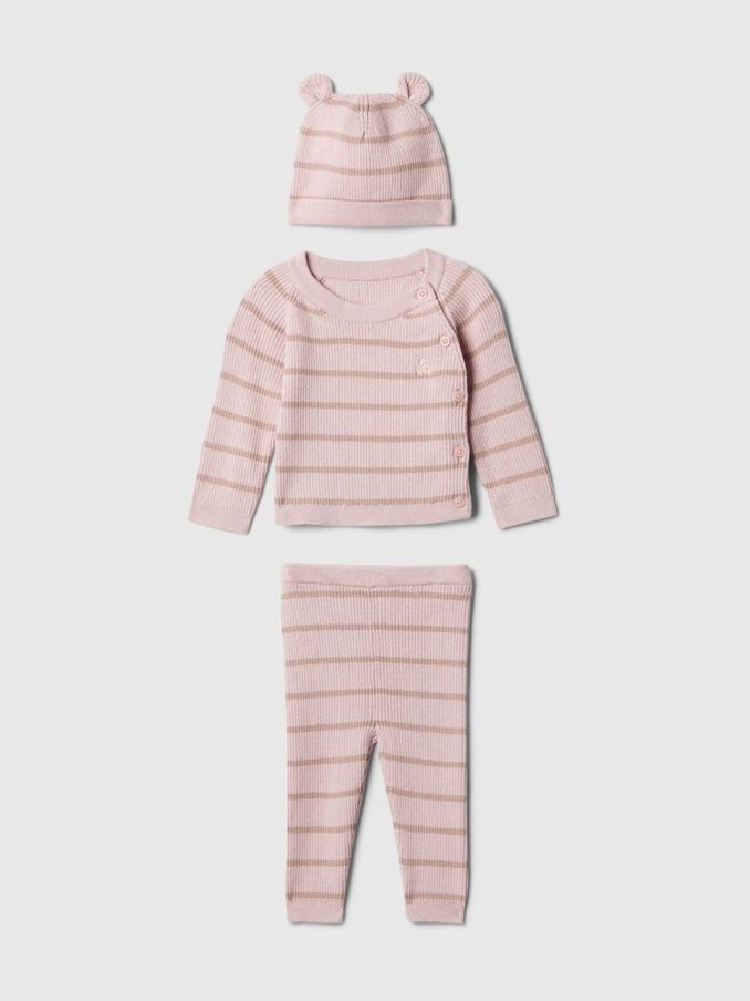 Pink Brannan Bear Wrap Jumper & Bottoms Outfit Set (Newborn-24mths) (E97148) | £24