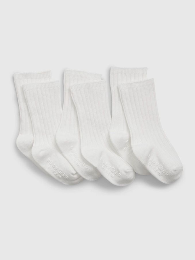 White 3 Pack First Favourites Crew Socks (Newborn-24mths) (E97152) | £8