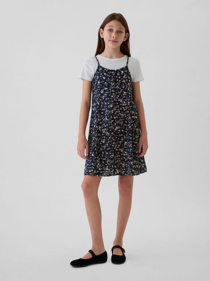 Blue Button-Front Slip Dress (4-13yrs) (E97170) | £14