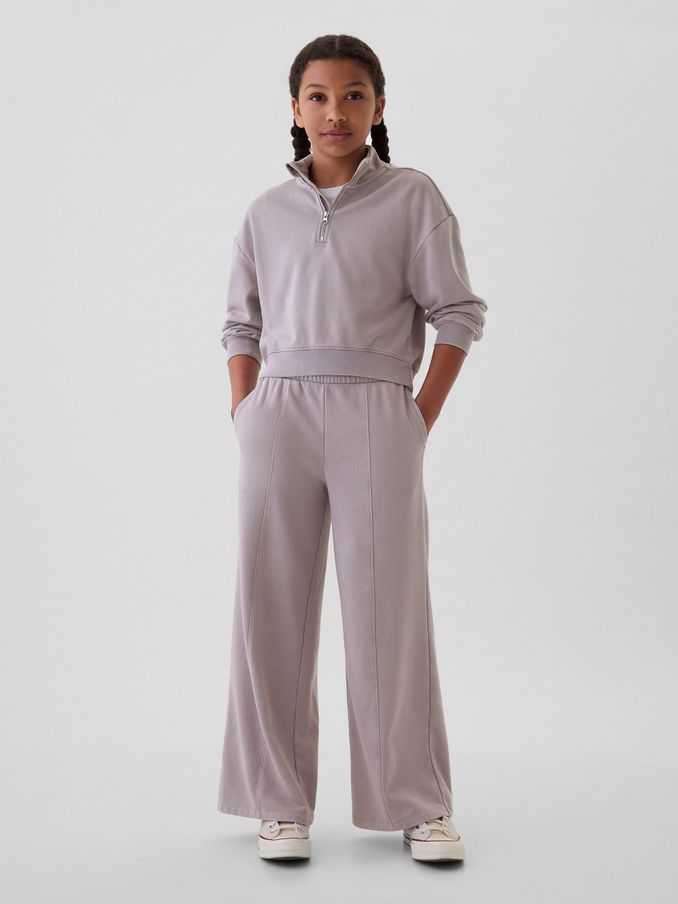 Purple Vintage Soft Wide Leg Joggers (4-13yrs) (E97186) | £17