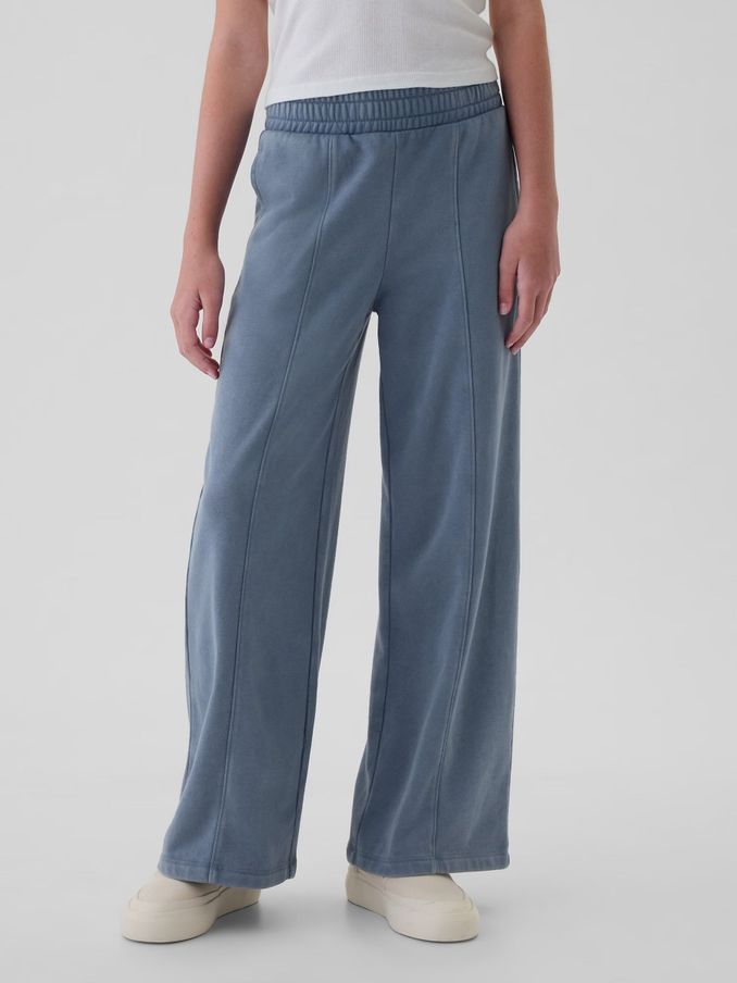 Blue Vintage Soft Wide Leg Joggers (4-13yrs) (E97187) | £17