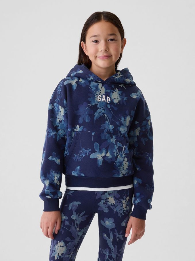 Blue Floral Logo Graphic Hoodie (4-13yrs) (E97190) | £12