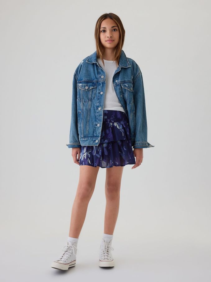 Blue Floral Ruffle Skort (4-13yrs) (E97200) | £17